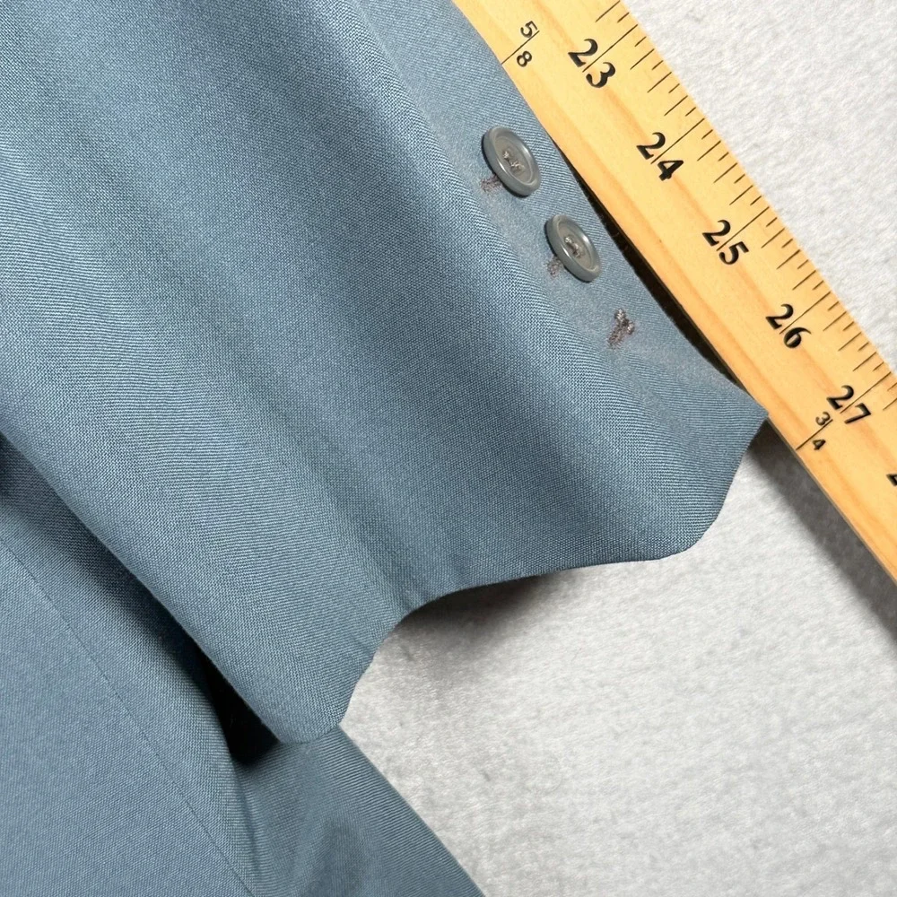 Yves Saint‎ Laurent Pour Homme Wool Blazer Blue Grey 3 Button Jacket Size 54 44R